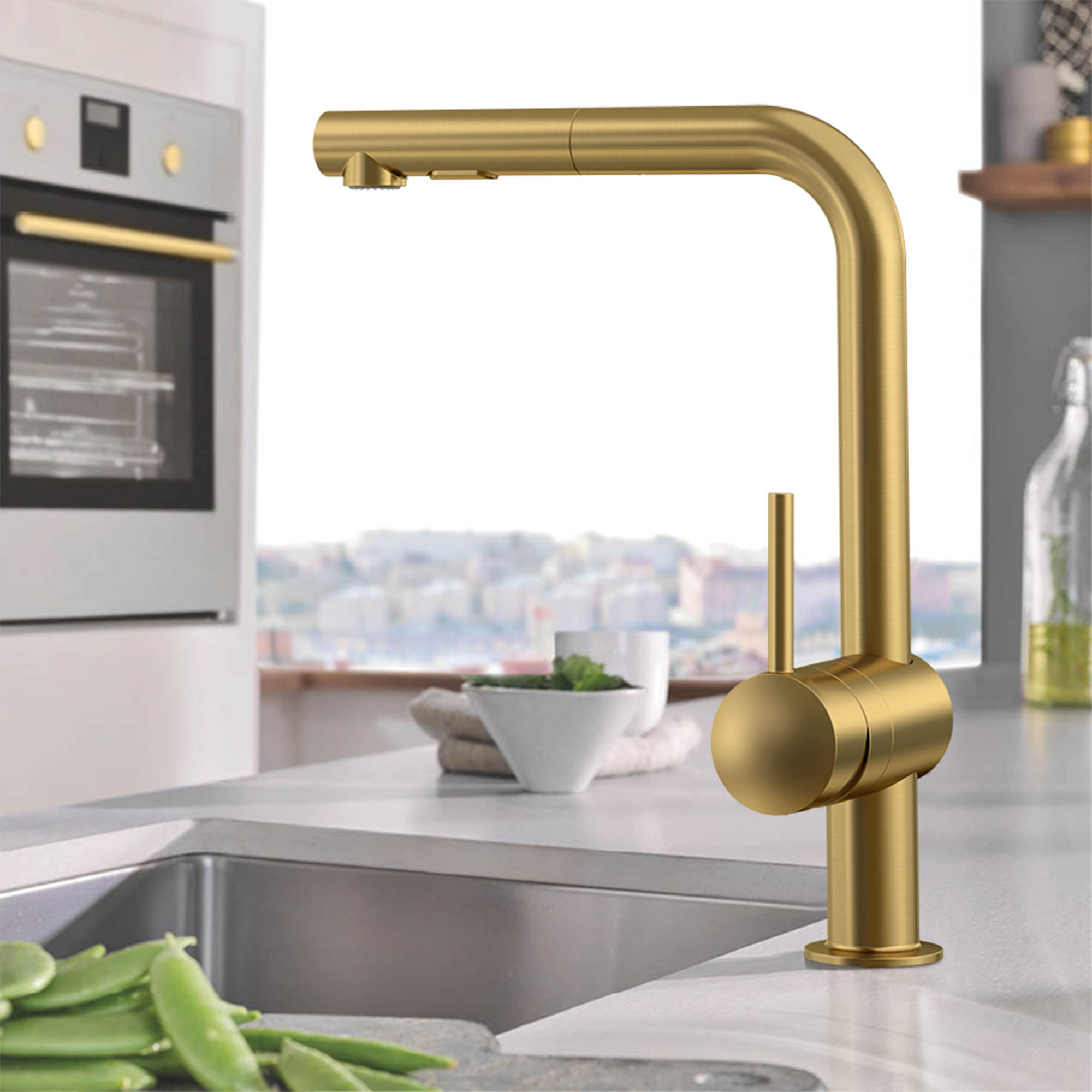 Minta Single-Handle Pull-Out Kitchen Faucet Dual Spray 1.75 GPM (6.6 L/min)